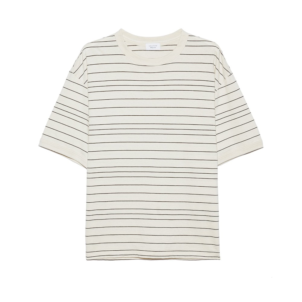 UNUSED アンユーズド 26SS US2543 Border short sleeve T-shirt (ECRU)
