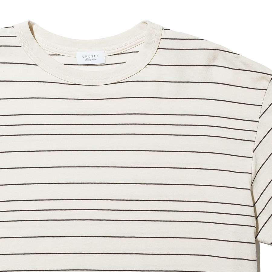 UNUSED アンユーズド 26SS US2543 Border short sleeve T-shirt (ECRU)