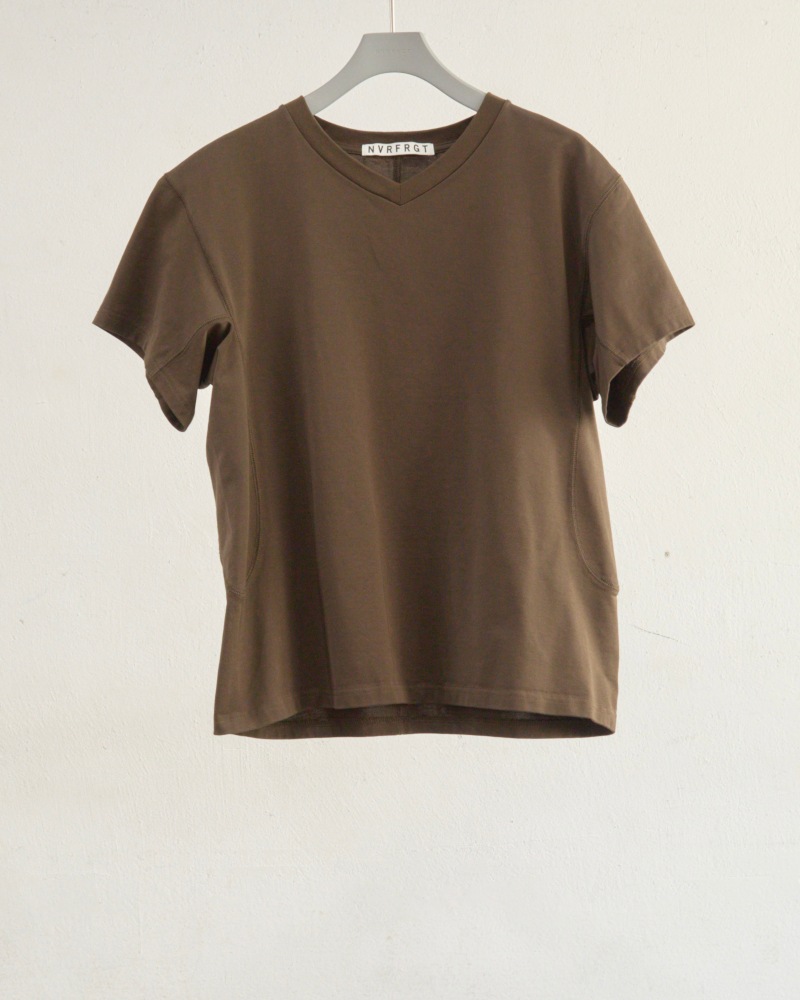 NVRFRGT ネヴァーフォーゲット 26SS PANELLED V-NECK HALF SLEEVE T-SHIRT (BROWN)