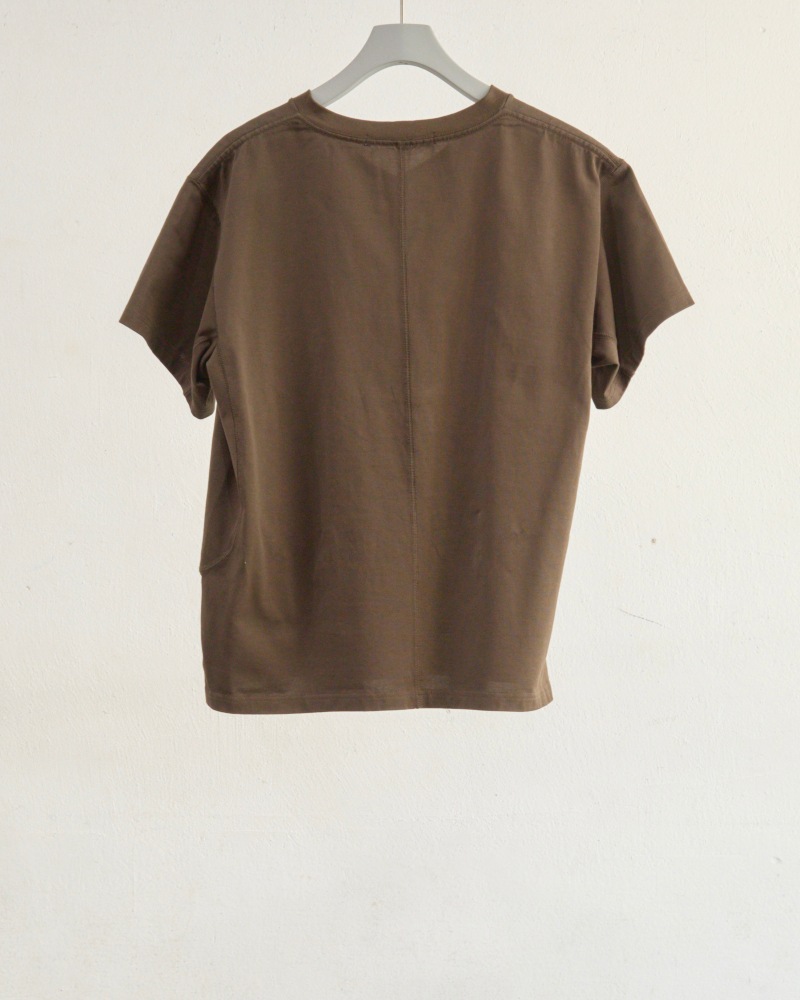 NVRFRGT ネヴァーフォーゲット 26SS PANELLED V-NECK HALF SLEEVE T-SHIRT (BROWN)
