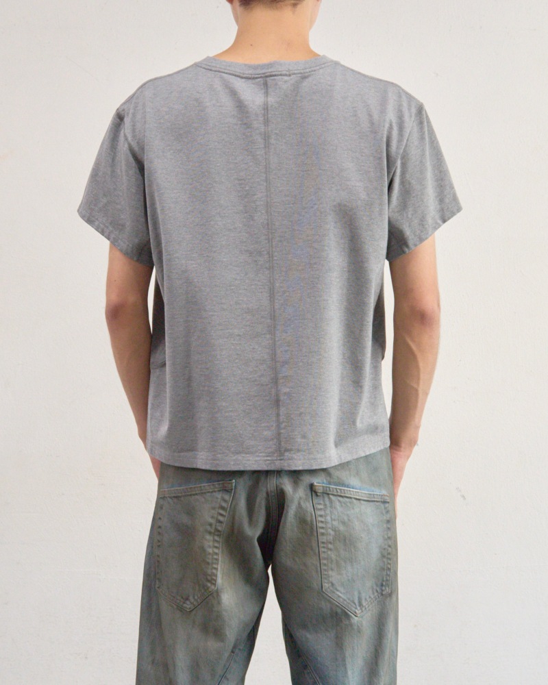NVRFRGT ネヴァーフォーゲット 26SS PANELLED V-NECK HALF SLEEVE T-SHIRT (HEATHER GREY)
