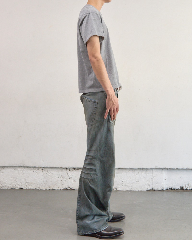 NVRFRGT ネヴァーフォーゲット 26SS PANELLED V-NECK HALF SLEEVE T-SHIRT (HEATHER GREY)