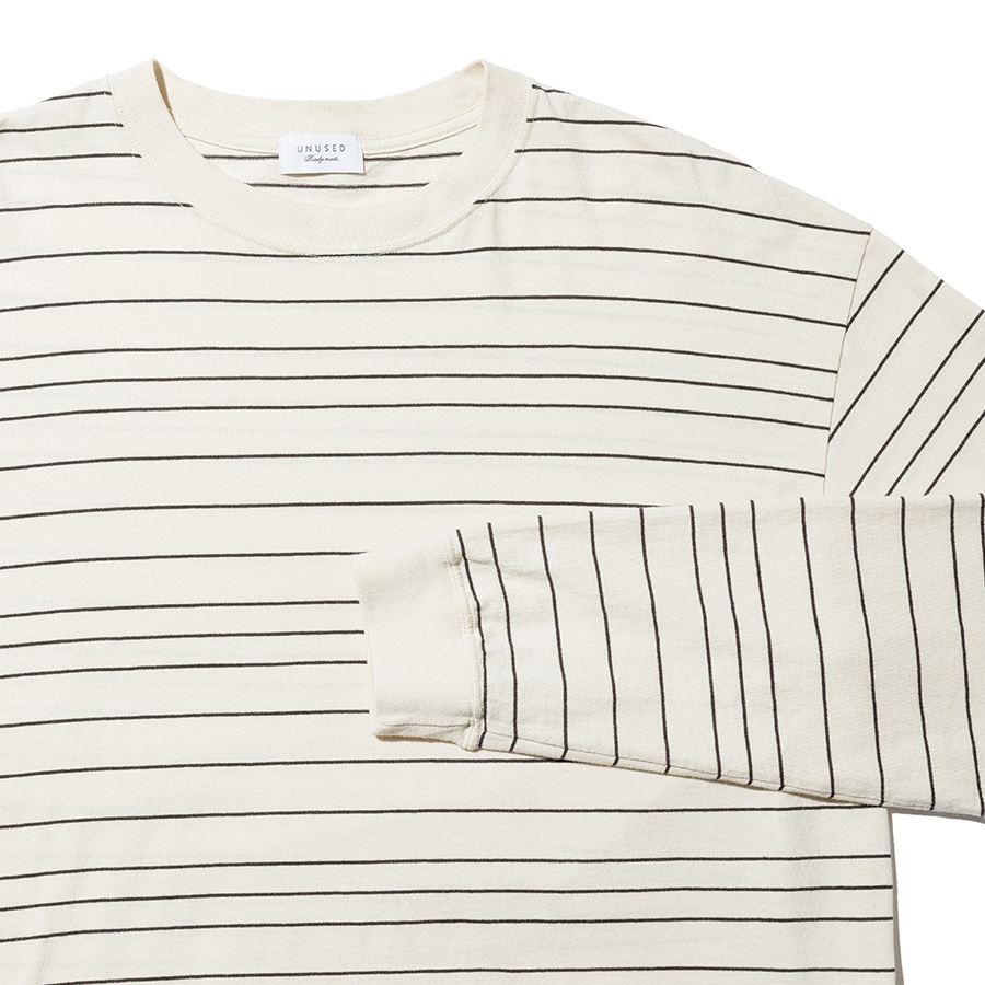 UNUSED アンユーズド 26SS US2544 Border long sleeve T-shirt (ECRU)