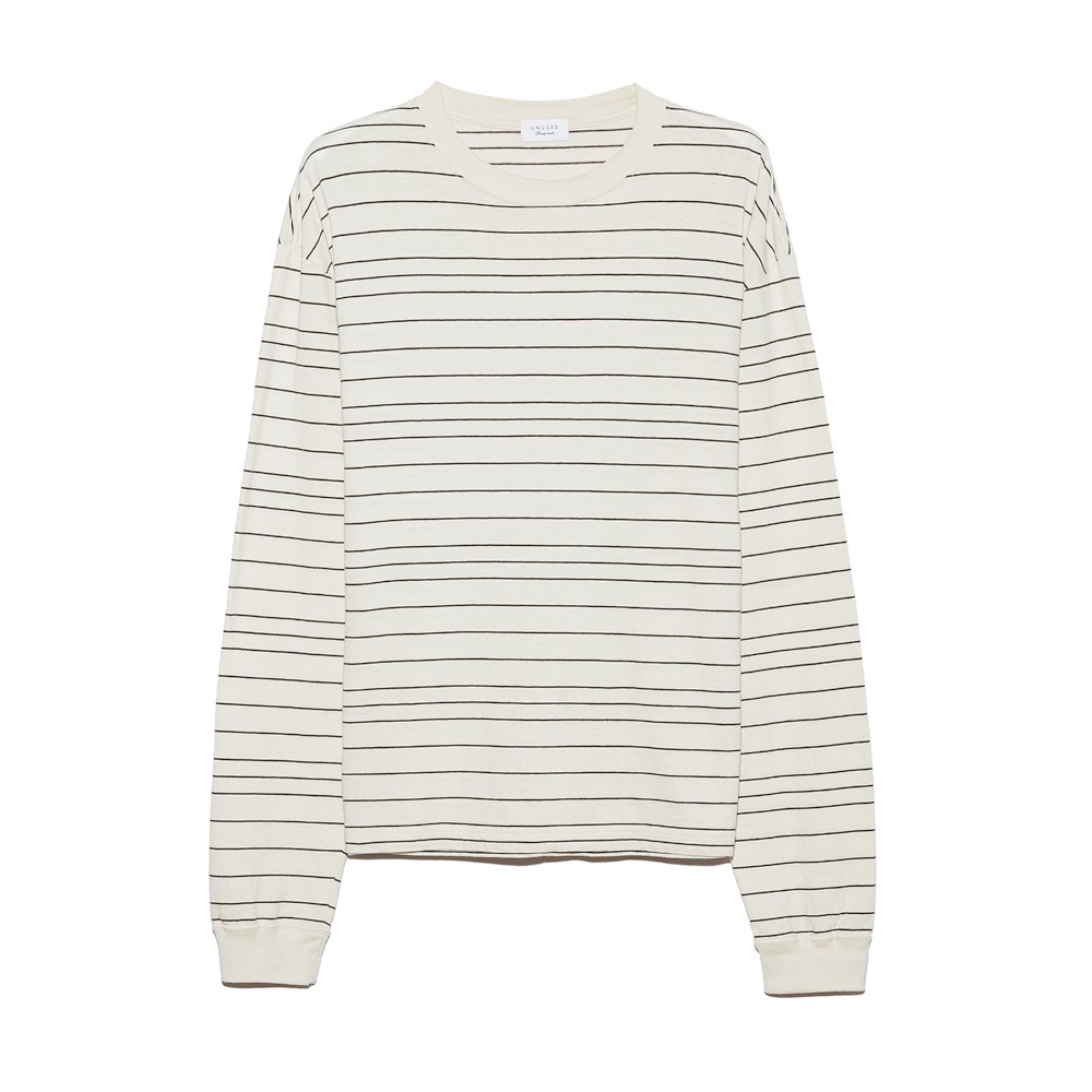 UNUSED アンユーズド 26SS US2544 Border long sleeve T-shirt (ECRU)