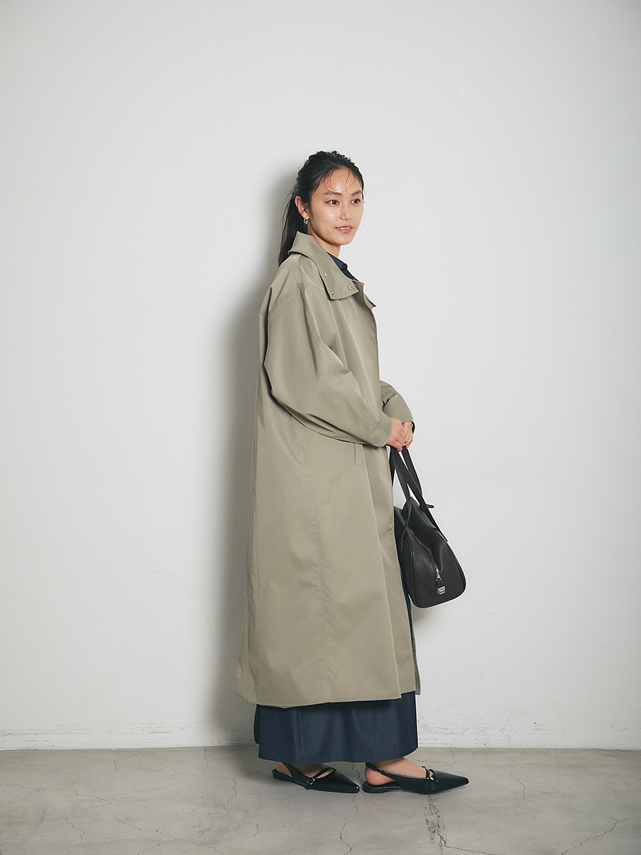 エクソナイン　ダーマコード(送料かかるので値引不可 スタンドカラードルマンタフタコート | Coat | AEFRE