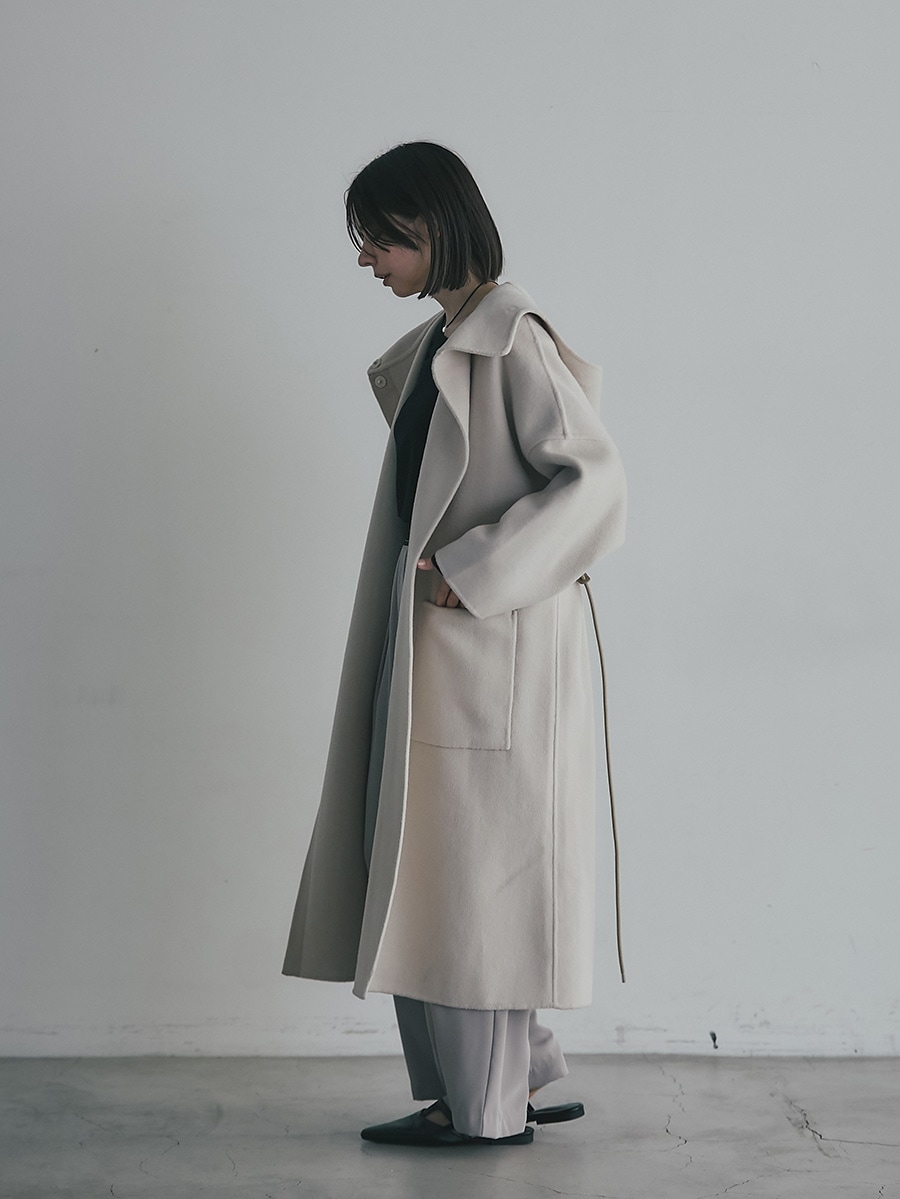 ウール混接結フードロングコート | Coat | AEFRE