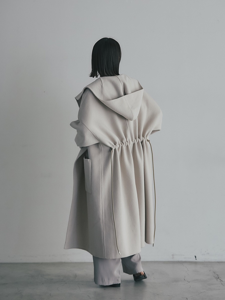 ウール混接結フードロングコート | Coat | AEFRE