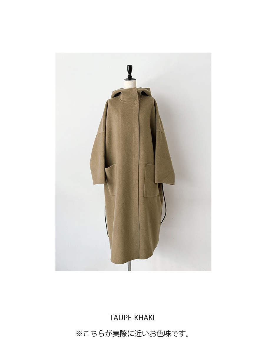 ウール混接結フードロングコート | Coat | AEFRE