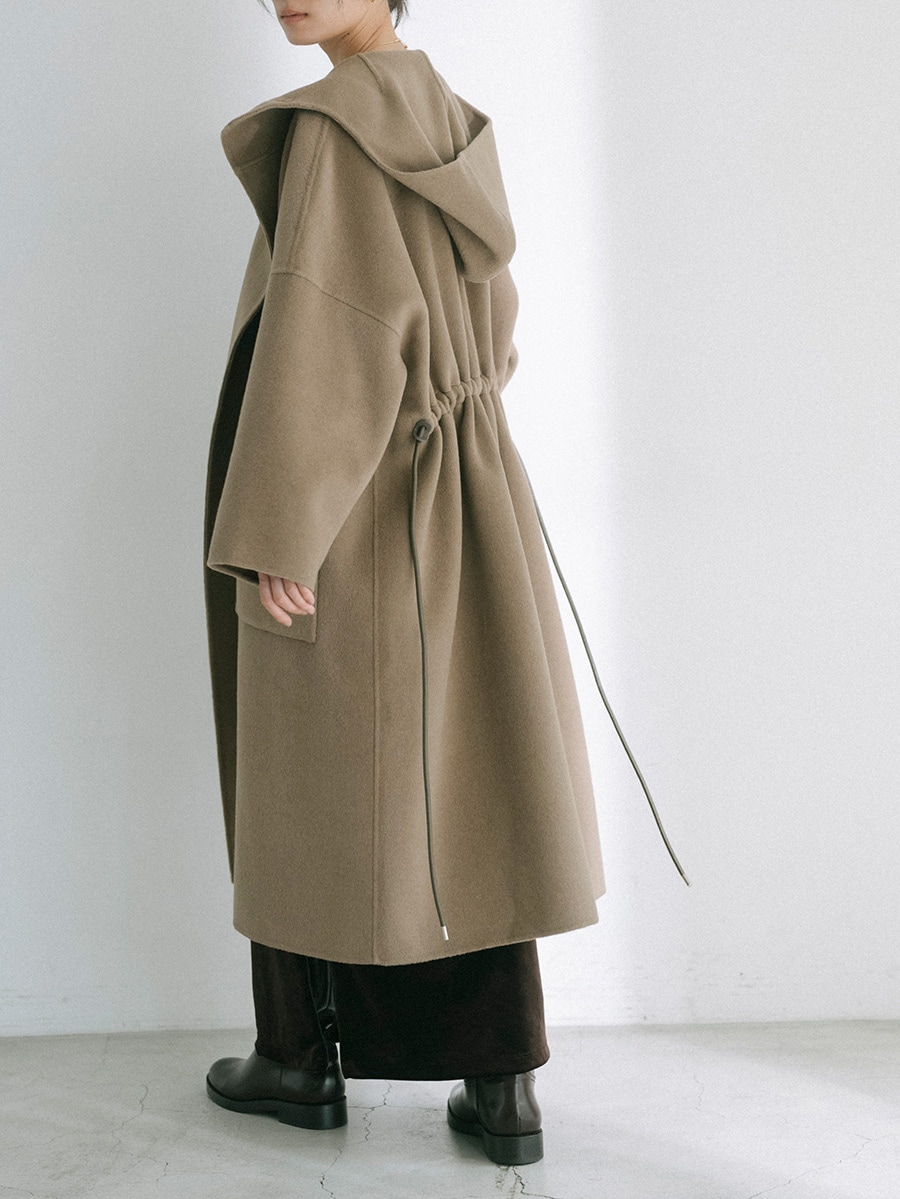 ウール混接結フードロングコート | Coat | AEFRE