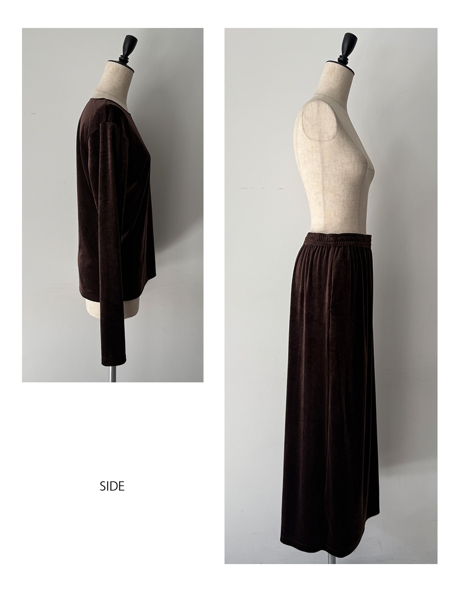 べロアトップス/ファスナースリットスカートセットアップ | Set up | AEFRE