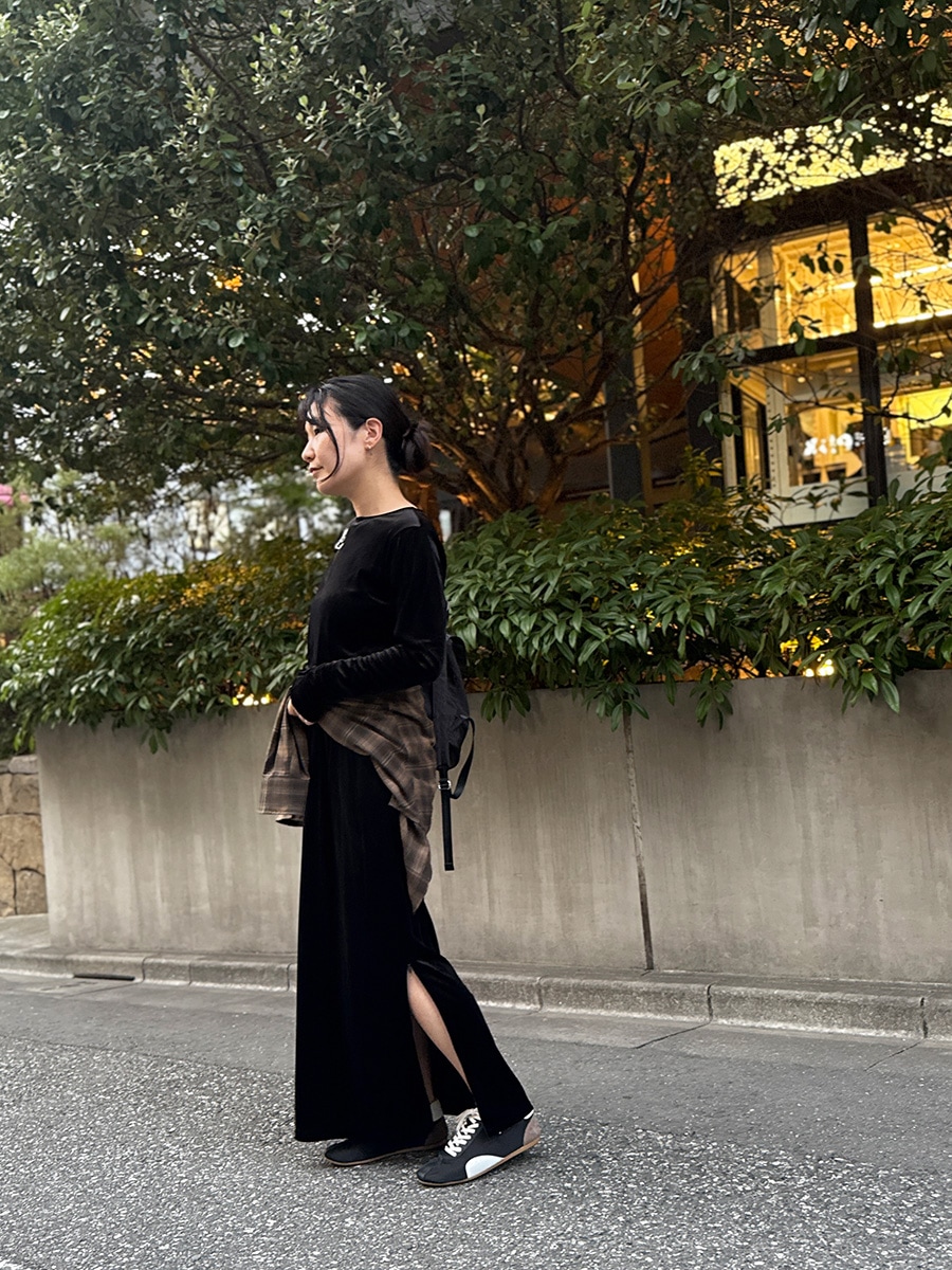 エポカ ベロア スカートスーツ セットアップ 黒 ブラック 光沢 Lサイズ