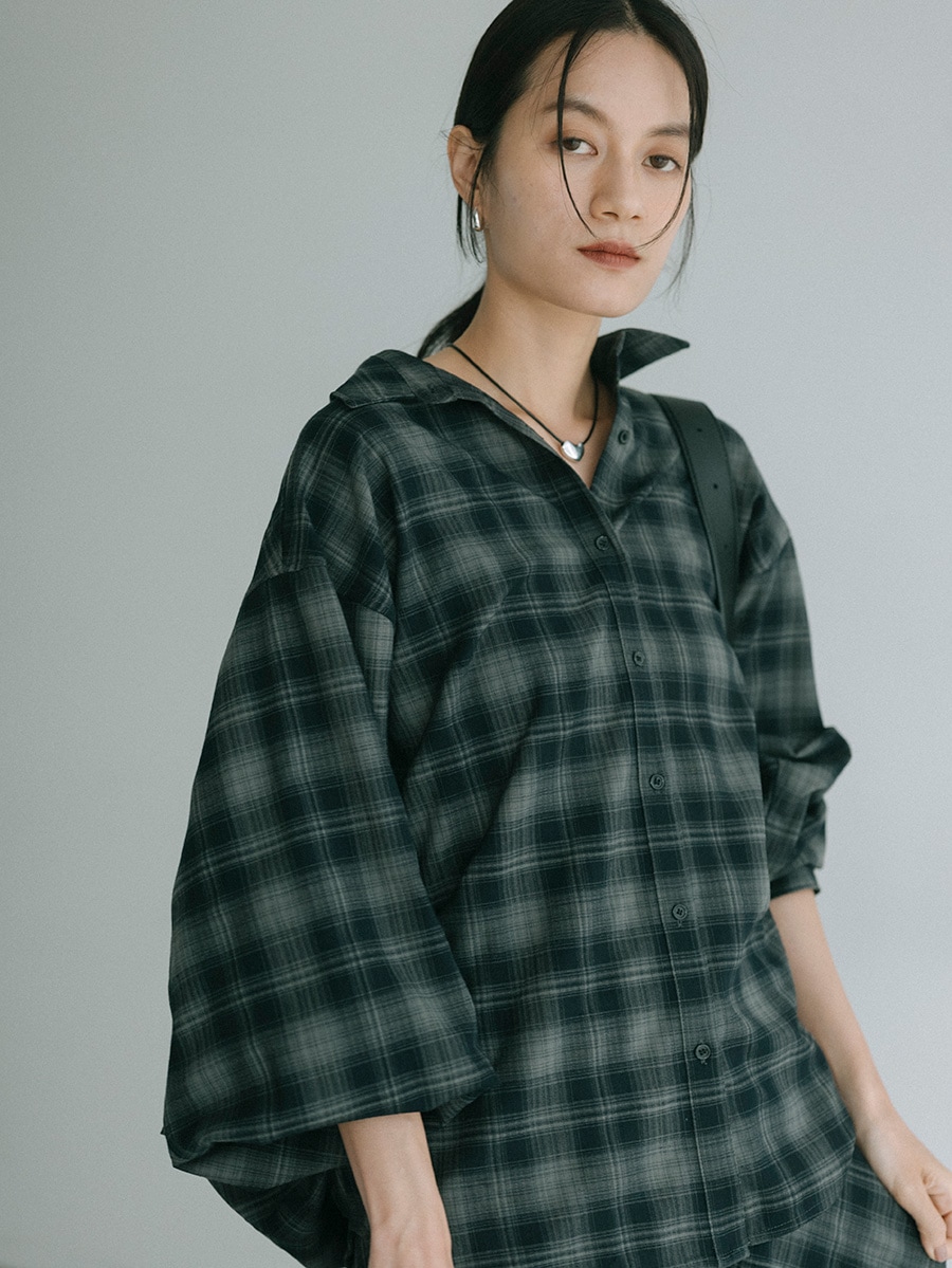 チェック柄ドルマンオーバーシャツ | Shirts/Blouse | AEFRE