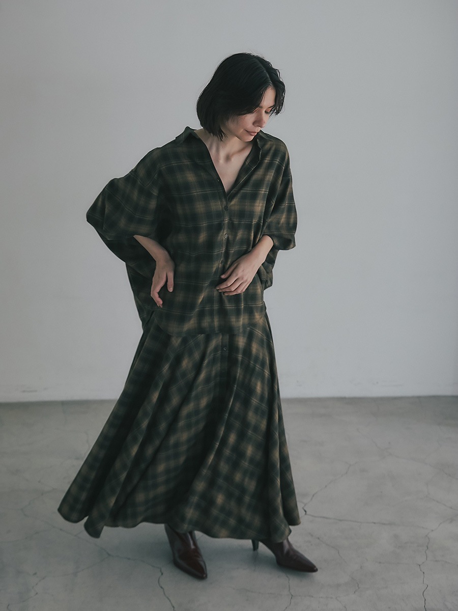 チェック柄ドルマンオーバーシャツ | Shirts/Blouse | AEFRE