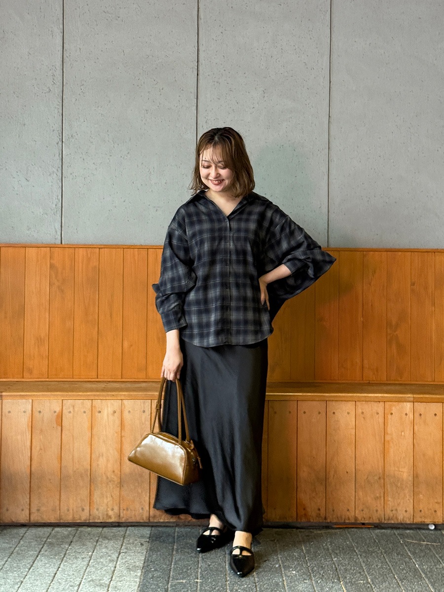 ANGEL 緑 チェック柄 つなぎ服 Mサイズ　2枚 チェック柄ドルマンオーバーシャツ | Shirts/Blouse | AEFRE