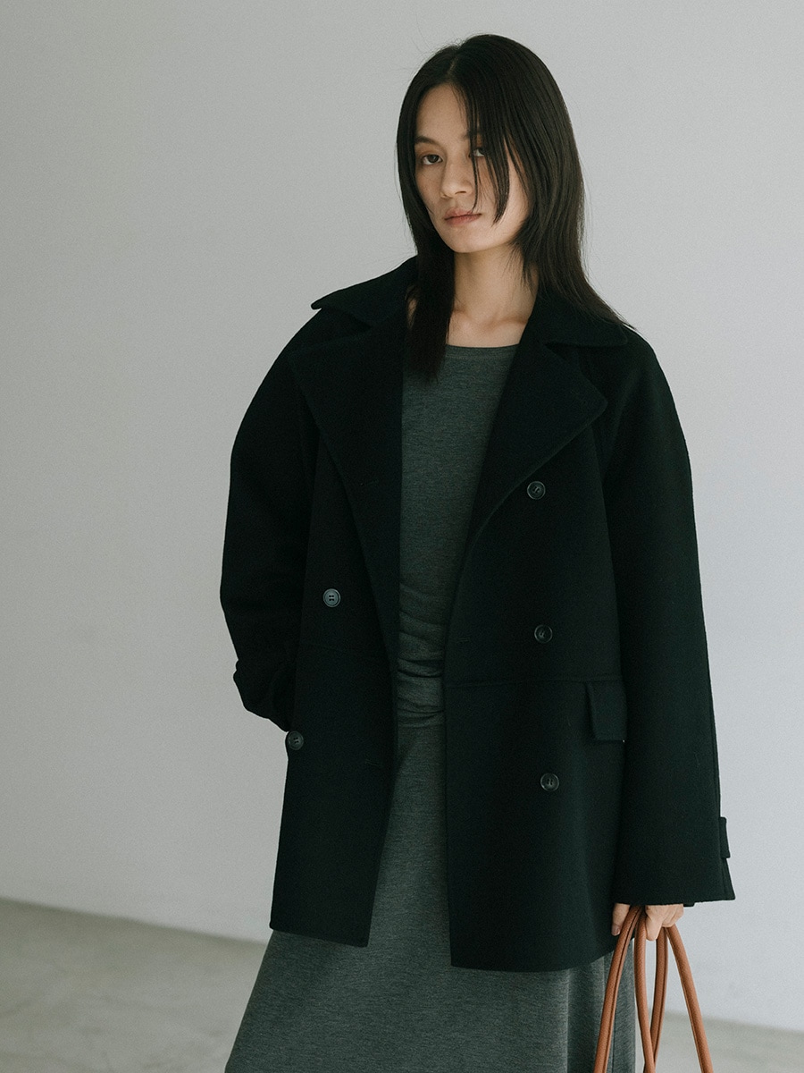ウール混接結オーバーピーコート | Coat | AEFRE