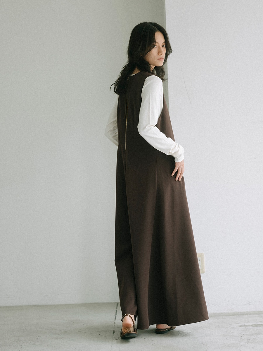 Spick&Span ※最終値下　ブラウン フェイクスウェードサロペットスカート スカートライクサロペ | <span style=