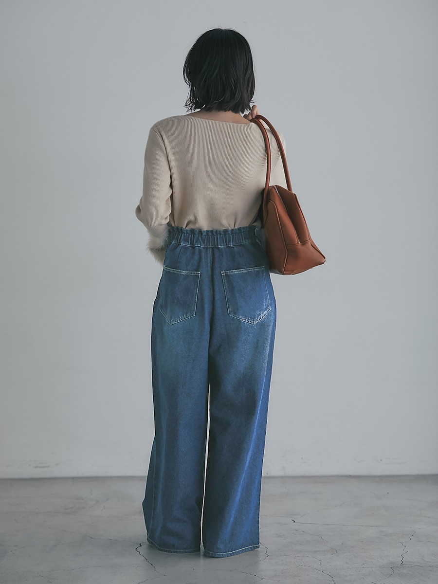 ウエストタックワイドデニムパンツ | Pants | AEFRE