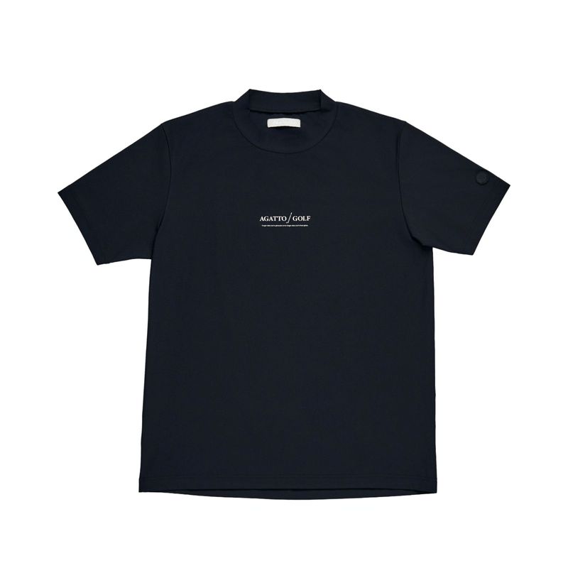 Front Logo Mock Neck BLACK
