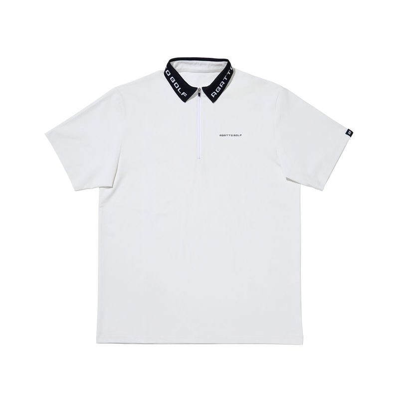Collar Logo Zip Polo WHITE
