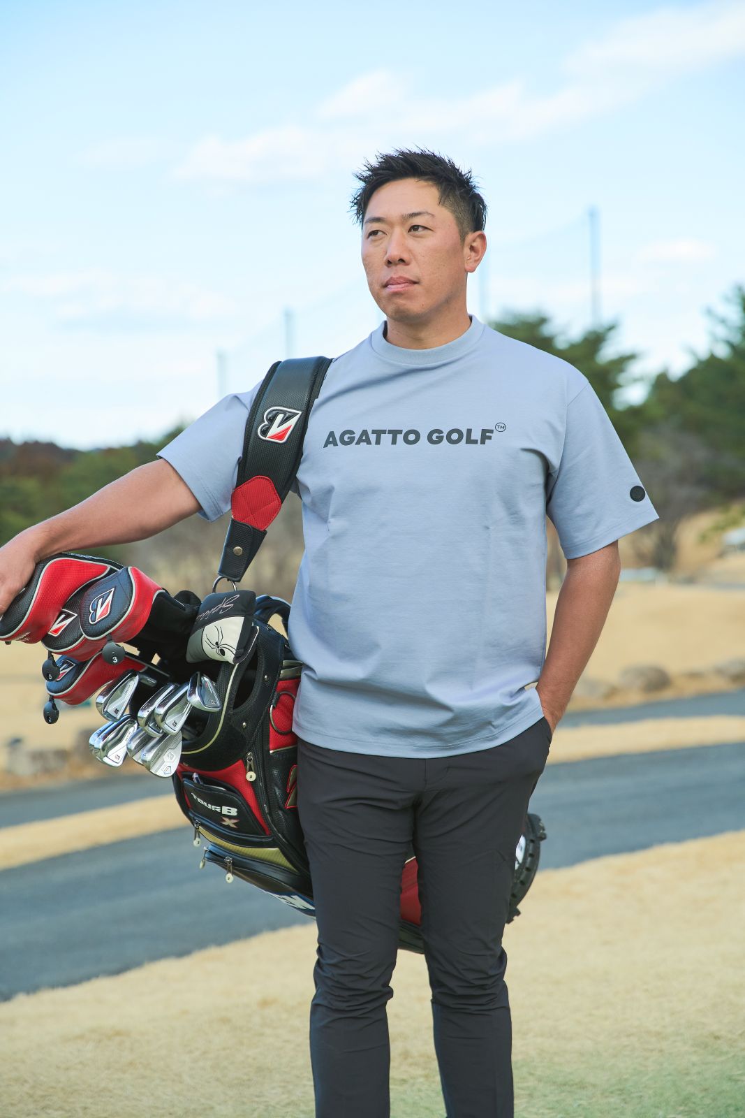 Ribbed Collar PULLOVER BLUE