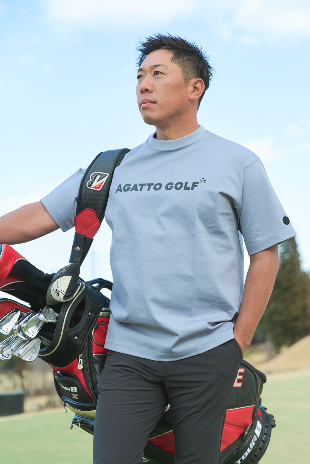 Ribbed Collar PULLOVER BLUE