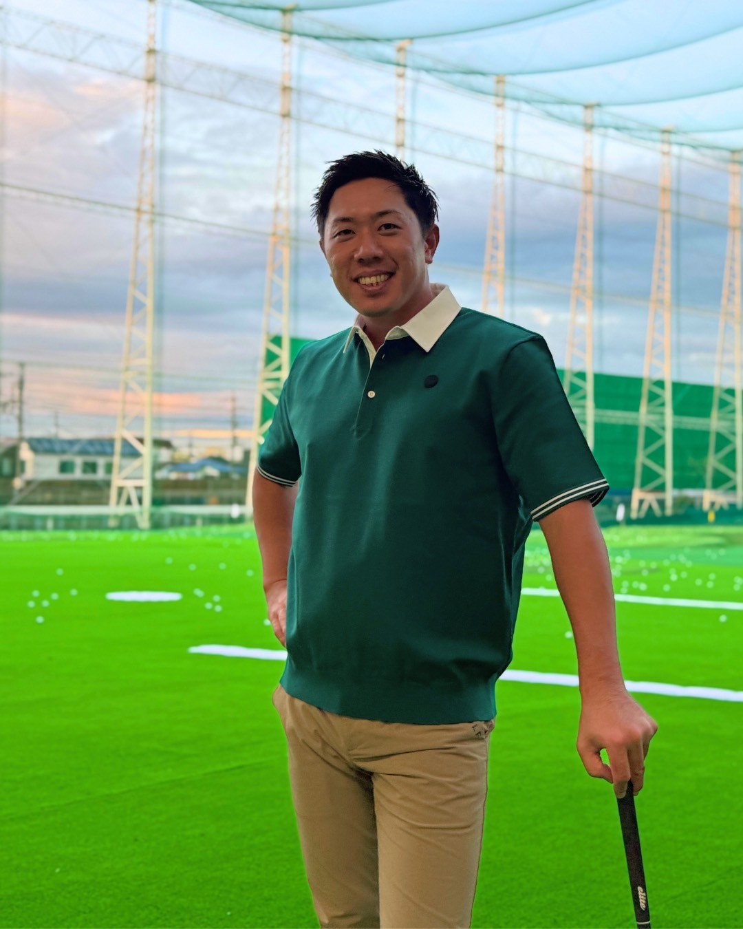 Contact Color Knit Polo GREEN