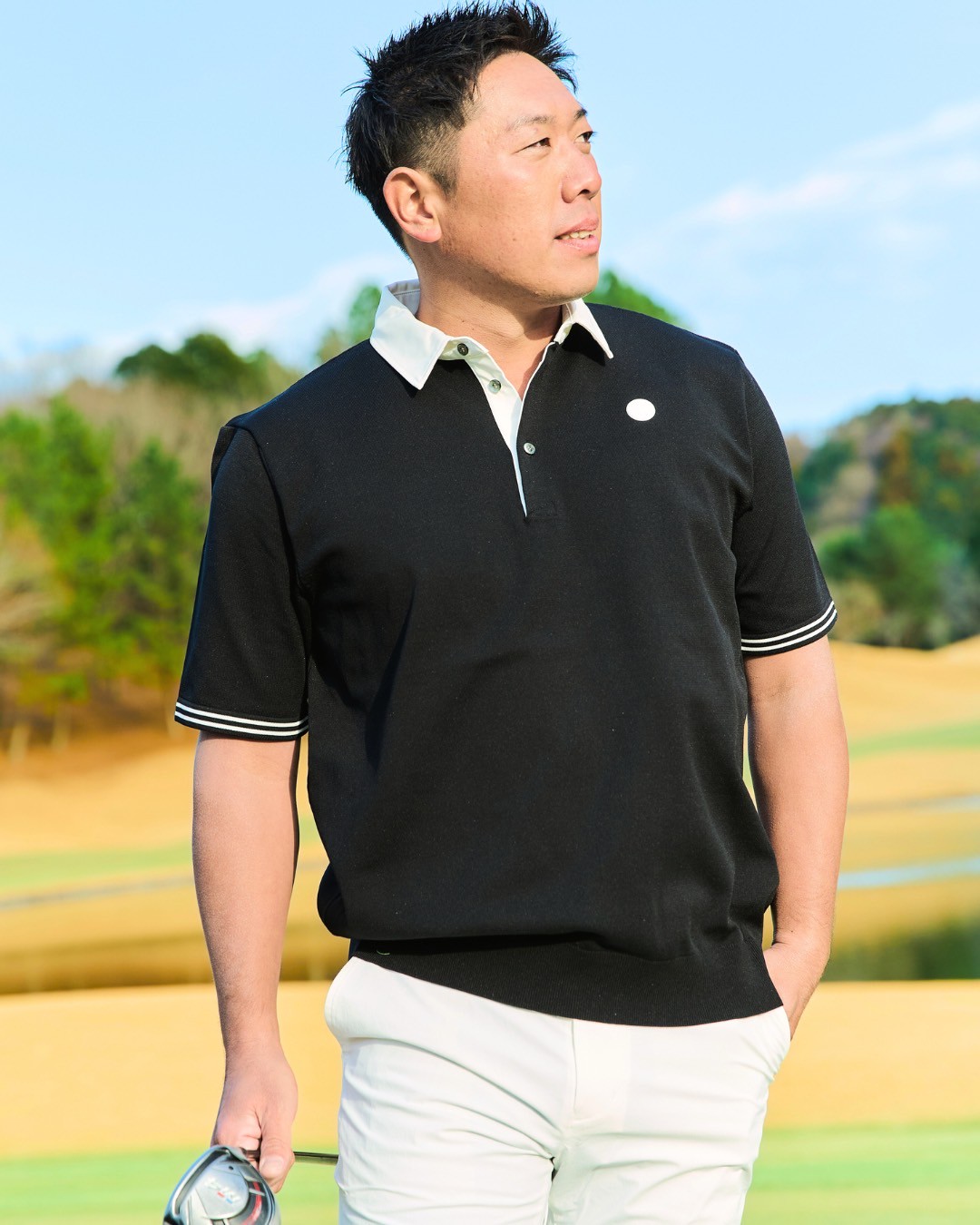 Contact Color Knit Polo BLACK | TOPS | 【公式】AGATTO（アガット）