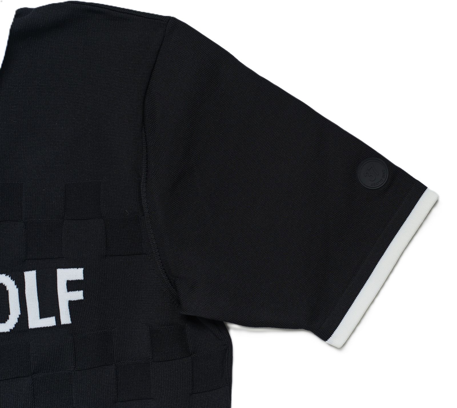 Waffle Grid Polo BLACK