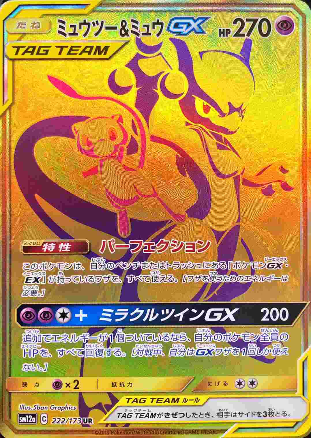 ミュウツー＆ミュウGX【UR】{222/173}[sm12a] | サン&ムーン | AMTAF
