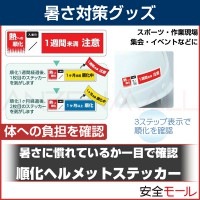 熱への順化を目で確認 体調管理に最適 順化ヘルメットステッカー HO-522|暑さ対策商品