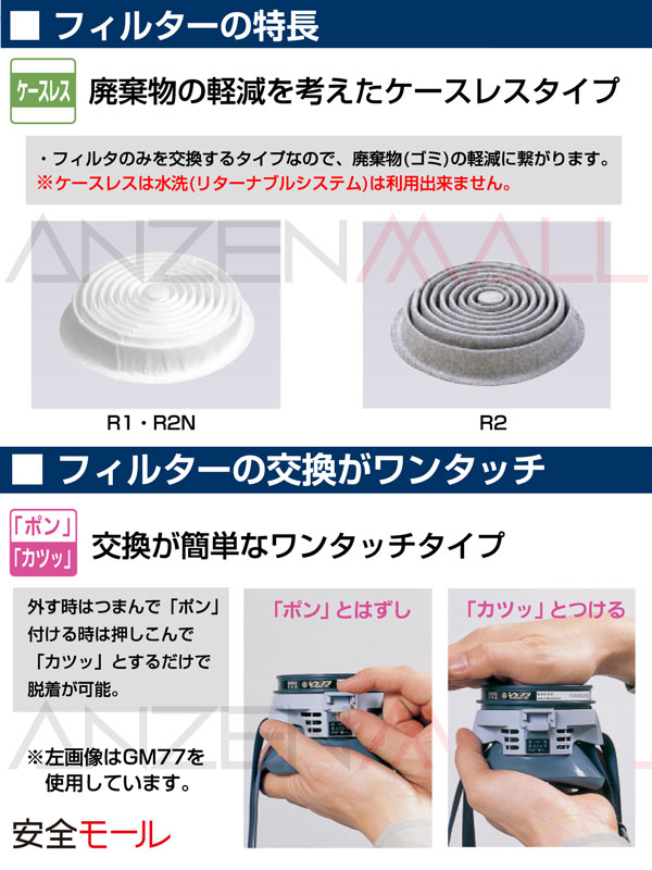 シゲマツ/重松製作所 取替え式防塵マスク 交換用フィルター R1(区分1