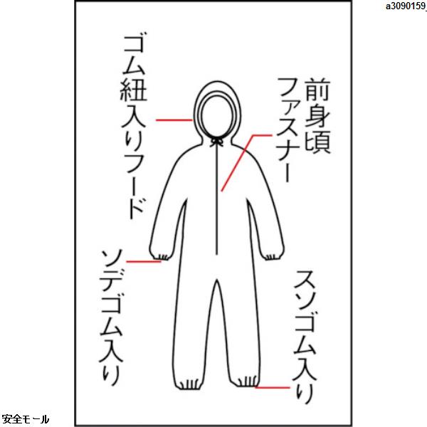 シゲマツ 全身化学防護服(使イ捨テ式) マイクロガード1500 M (10着入
