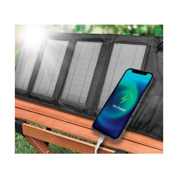 エアージェイ ソーラー充電器7WBK AJ-NSOLAR7W BK|災害用ソーラーチャージャー|防災グッズ