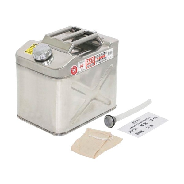 メルテック ガソリン携行缶 ステンレス製 20L SK-675|ガソリン携行缶|防災グッズ