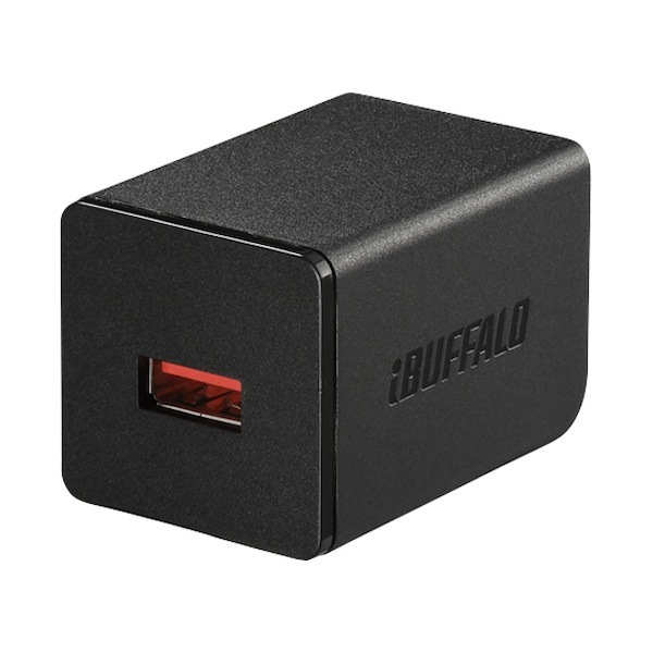 バッファロー 2.4A USB急速充電器 AutoPowerSelect機能搭載 1ポートタイプ 自動判別USBx1 ブラック BSMPA2402P1BK|携帯充電器・電池|防災グッズ