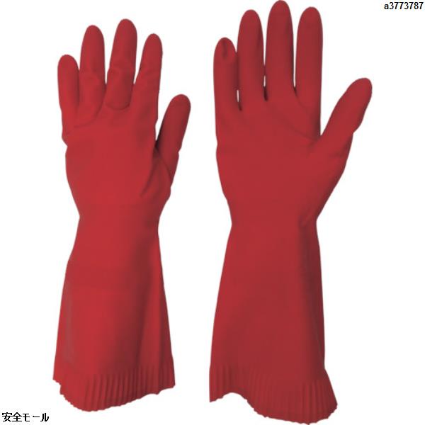 ビニスター 天然ゴム手袋 ビューティー中あつ手 オータムレッド L　265L　1双|保護具|工業用副資材A