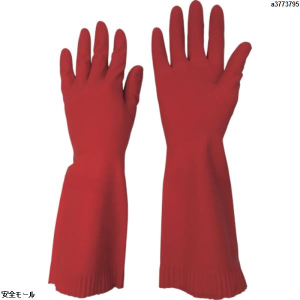 ビニスター 天然ゴム手袋 ビューティー中あつ手 オータムレッド M　265M　1双|保護具|工業用副資材A