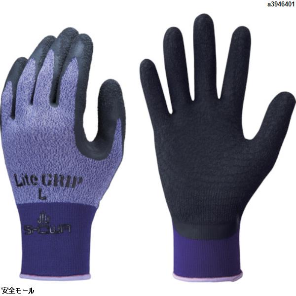 ショーワ 天然ゴム背抜き手袋 ライトグリップ パープル Lサイズ　NO341LPL　1双|保護具|工業用副資材A