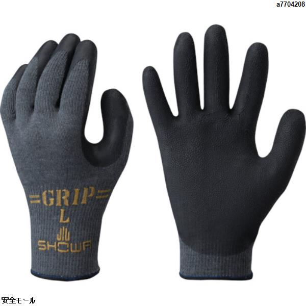 ショーワ 天然ゴム背抜き手袋 グリップカーボン ブラック Lサイズ　NO318LBK　1双|保護具|工業用副資材A
