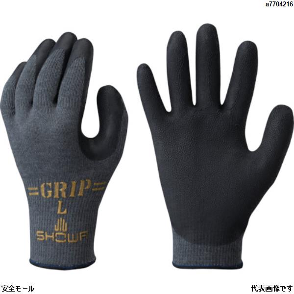 ショーワ 天然ゴム背抜き手袋 グリップカーボン ブラック Mサイズ　NO318MBK　1双|保護具|工業用副資材A