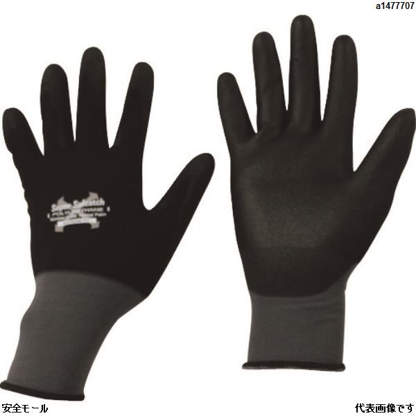 おたふく ソフキャッチEXフィット ウレタン ノーマルパーム ブラック/グレー M　A396BKGYM　1双|保護具|工業用副資材A