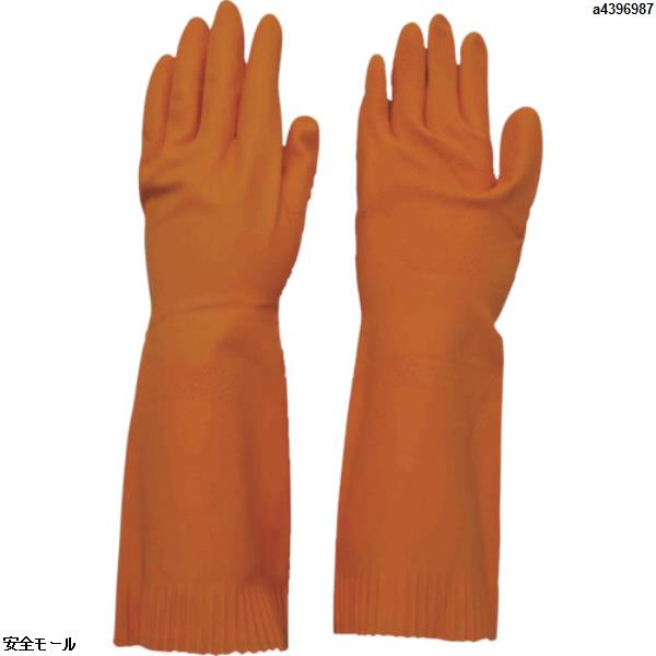 ダンロップ 天然ゴム厚手 裏毛付 ML オレンジ　6332　1双|保護具|工業用副資材A