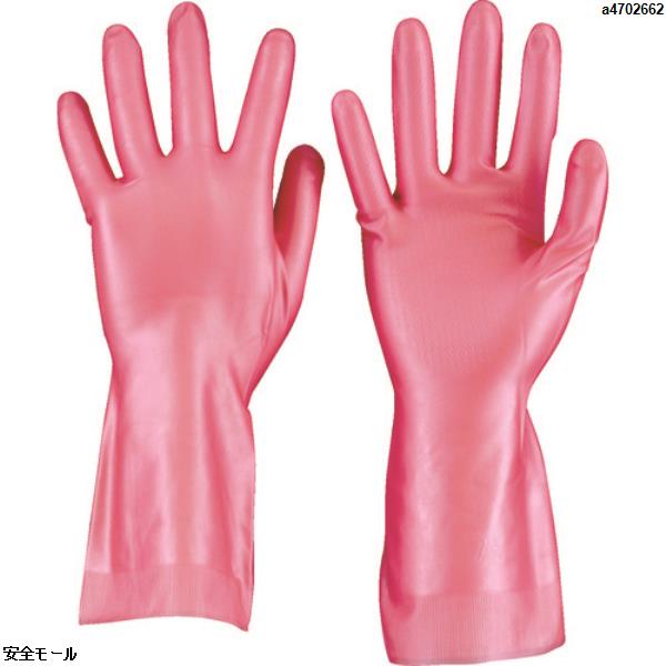 TRUSCO 天然ゴム手袋 中厚手タイプ ピンク Mサイズ　DPM5494PM　1双|保護具|工業用副資材A