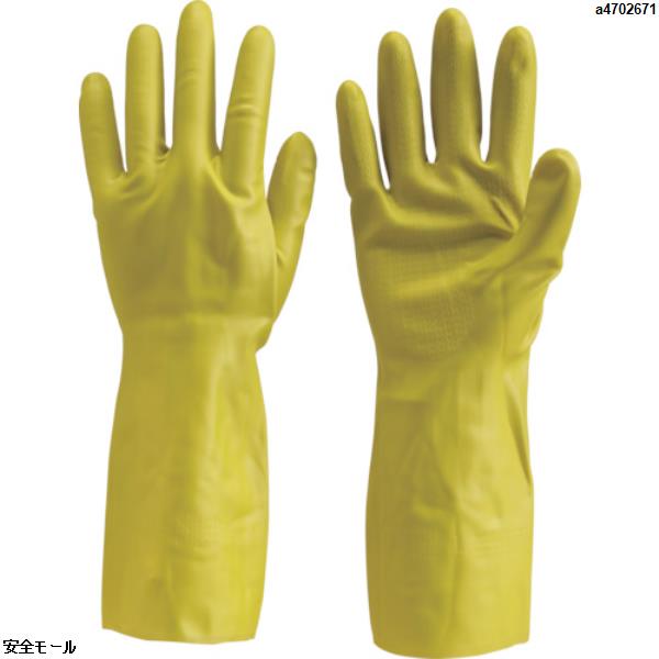 TRUSCO 天然ゴム手袋 中厚手タイプ グリ-ン Lサイズ　DPM5495GL　1双|保護具|工業用副資材A