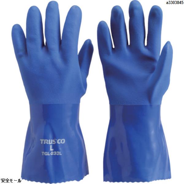 TRUSCO 耐油ビニール手袋 ロングタイプ Mサイズ　TGL233M　1双|保護具|工業用副資材A