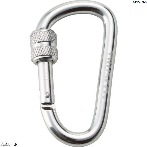 TRUSCO ネジロック付カラビナ 線径8mmx79mm シルバー　TKNNL880SV　1個|保護具|工業用副資材A
