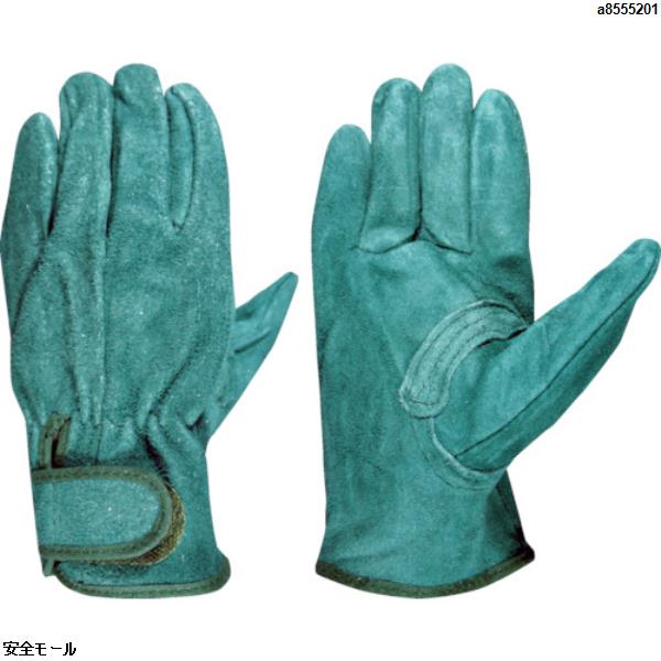 富士グローブ 牛床革手袋 EX-380 グリーン L　5365　1双|保護具|工業用副資材A