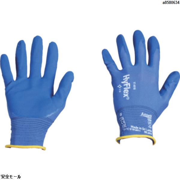 アンセル ニトリル背抜手袋 ハイフレックス 11-818 Mサイズ　118188　1双|保護具|工業用副資材A