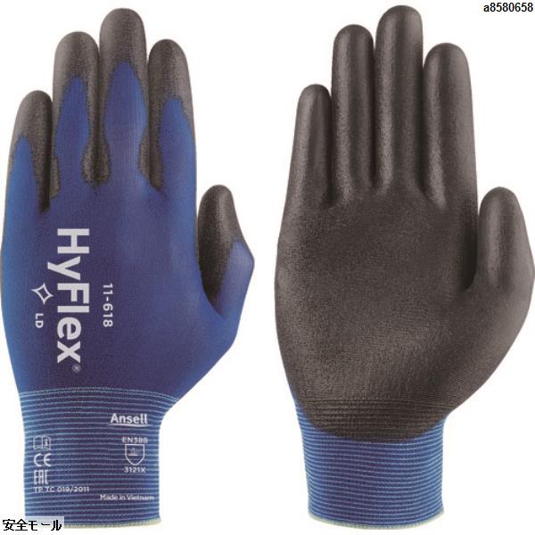 アンセル ウレタン背抜手袋 ハイフレックス 11-618 Mサイズ　116188　1双|保護具|工業用副資材A