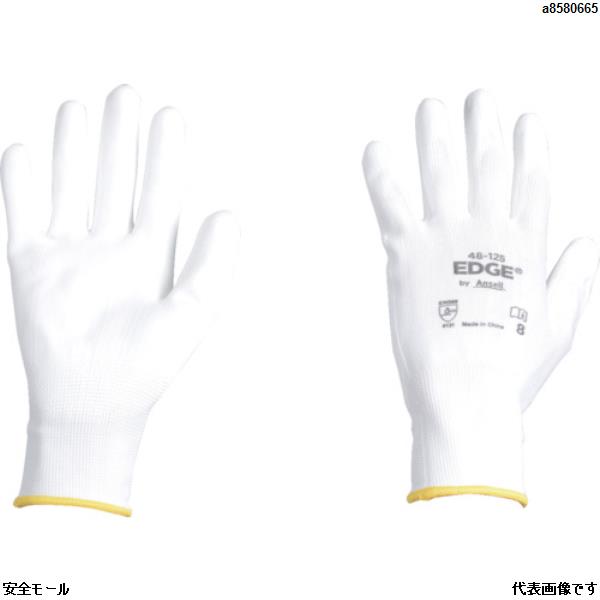 アンセル ウレタン背抜手袋 エッジ 48-125 ホワイト Lサイズ　481259　1双|保護具|工業用副資材A